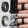 imageThunderFit Silicone Wedding Rings for Men Breathable Step Edge 2 Layers 10mm Wide 23mm Thick  147 Variety MultipackPack M SilverBlack  OliveGreenBlack  DarkBlueBlack  Black