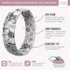 imageThunderFit Silicone Wedding Bands for Women Printed Design 55mm Width 18mm Thick Black and White Flowers  Size 13135 2250mm