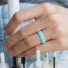 imageThunderFit Silicone Wedding Rings for Women Leaf Design Rubber Engagement Bands 52mm Wide 2mm Thick  147 Variety MultipackPack E Aqua Green