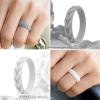 imageThunderFit Silicone Wedding Rings for Women Leaf Design Rubber Engagement Bands 52mm Wide 2mm Thick  147 Variety MultipackPack F White  Black  Rose Gold  Gray