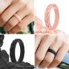 imageThunderFit Silicone Wedding Rings for Women Leaf Design Rubber Engagement Bands 52mm Wide 2mm Thick  147 Variety MultipackPack F White  Black  Rose Gold  Gray