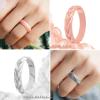 imageThunderFit Silicone Wedding Rings for Women Leaf Design Rubber Engagement Bands 52mm Wide 2mm Thick  147 Variety MultipackPack H Black  Marble  Light Rose  Rose Gold