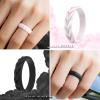 imageThunderFit Silicone Wedding Rings for Women Leaf Design Rubber Engagement Bands 52mm Wide 2mm Thick  147 Variety MultipackPack H Black  Marble  Light Rose  Rose Gold