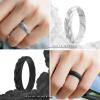 imageThunderFit Silicone Wedding Rings for Women Leaf Design Rubber Engagement Bands 52mm Wide 2mm Thick  147 Variety MultipackPack I Dark Red  Rose Gold  Black  Marble