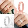 imageThunderFit Silicone Wedding Rings for Women Leaf Design Rubber Engagement Bands 52mm Wide 2mm Thick  147 Variety MultipackPack J Rose Gold  White  Bronze  White Marble  Silver  Pink Marble  Peach