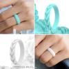 imageThunderFit Silicone Wedding Rings for Women Leaf Design Rubber Engagement Bands 52mm Wide 2mm Thick  147 Variety MultipackPack L Rose Gold  Pink Marble  White Marble  Pink  Teal  Black  White