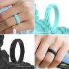imageThunderFit Silicone Wedding Rings for Women Leaf Design Rubber Engagement Bands 52mm Wide 2mm Thick  147 Variety MultipackPack L Rose Gold  Pink Marble  White Marble  Pink  Teal  Black  White