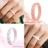 imageThunderFit Silicone Wedding Rings for Women Leaf Design Rubber Engagement Bands 52mm Wide 2mm Thick  147 Variety MultipackPack L Rose Gold  Pink Marble  White Marble  Pink  Teal  Black  White