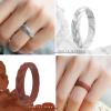 imageThunderFit Silicone Wedding Rings for Women Leaf Design Rubber Engagement Bands 52mm Wide 2mm Thick  147 Variety MultipackPack L Rose Gold  Pink Marble  White Marble  Pink  Teal  Black  White