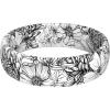 imageThunderFit Silicone Wedding Bands for Women Printed Design 55mm Width 18mm Thick Black and White Flowers  Size 13135 2250mm