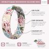 imageThunderFit Silicone Wedding Rings for Women Printed Design Breathable Rubber Engagement Bands 55mm Wide 18mm Thick MXPack M Flowers on Bone Background