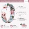 imageThunderFit Silicone Wedding Rings for Women Printed Design Breathable Rubber Engagement Bands 55mm Wide 18mm Thick MXPack N Flowers on Light Grey Background