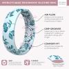 imageThunderFit Silicone Wedding Rings for Women Printed Design Breathable Rubber Engagement Bands 55mm Wide 18mm Thick MXPack P Green Foliage