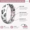 imageThunderFit Silicone Wedding Rings for Women Printed Design Breathable Rubber Engagement Bands 55mm Wide 18mm Thick MXPack Q Grey Foliage