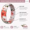 imageThunderFit Silicone Wedding Rings for Women Printed Design Breathable Rubber Engagement Bands 55mm Wide 18mm Thick MXPack S Hibiscus Flowers