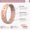 imageThunderFit Silicone Wedding Rings for Women Printed Design Breathable Rubber Engagement Bands 55mm Wide 18mm Thick MXPack T Magical Flowers