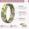 imageThunderFit Silicone Wedding Rings for Women Printed Design Breathable Rubber Engagement Bands 55mm Wide 18mm Thick MXPack U Magnolia Flower