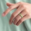 imageThunderFit Silicone Wedding Rings for Women Printed Design Breathable Rubber Engagement Bands 55mm Wide 18mm Thick MXPack U Magnolia Flower