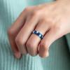imageThunderFit Silicone Wedding Rings for Women Printed Design Breathable Rubber Engagement Bands 55mm Wide 18mm Thick MXPack V Navy Star