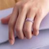 imageThunderFit Silicone Wedding Rings for Women Printed Design Breathable Rubber Engagement Bands 55mm Wide 18mm Thick MXPack W Pink Peonies flower
