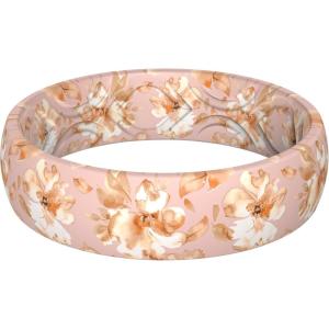 imageThunderFit Silicone Wedding Rings for Women Printed Design Breathable Rubber Engagement Bands 55mm Wide 18mm Thick MXPack T Magical Flowers