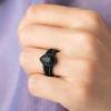 imageThunderFit Silicone Rings for Women Pear Rubber Engagement Wedding Bands 135mm Wide 55mm Thick  12 Variety MultipackPack D Black  White