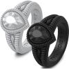 imageThunderFit Silicone Rings for Women Pear Rubber Engagement Wedding Bands 135mm Wide 55mm Thick  12 Variety MultipackPack C Black  Silver