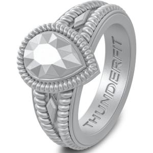 imageThunderFit Silicone Rings for Women Pear Rubber Engagement Wedding Bands 135mm Wide 55mm Thick  12 Variety MultipackPack F Silver