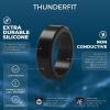imageThunderFit Silicone Rings for Men Flat Top Angled Edge Rubber Wedding Bands 98mm Wide 2mm Thick  147 Variety MultipackPack H 4 Black Rings