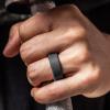 imageThunderFit Silicone Rings for Men Flat Top Angled Edge Rubber Wedding Bands 98mm Wide 2mm Thick  147 Variety MultipackPack I Black  Dark Grey  Light Grey  White