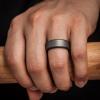 imageThunderFit Silicone Rings for Men Flat Top Angled Edge Rubber Wedding Bands 98mm Wide 2mm Thick  147 Variety MultipackPack J Black  Grey B  Gun Metal C  Grey Camo