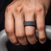 imageThunderFit Silicone Rings for Men Flat Top Angled Edge Rubber Wedding Bands 98mm Wide 2mm Thick  147 Variety MultipackPack M Grey A  Grey B  Dark Blue B  White  Black  Dark Teal  Olive Green