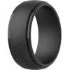 imageThunderFit Silicone Rings for Men Stepped Edge Rubber Wedding Bands  14 Variety MultipackPack A Black