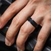 imageThunderFit Silicone Rings for Men Stepped Edge Rubber Wedding Bands  14 Variety MultipackPack A Black
