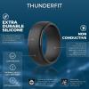 imageThunderFit Silicone Rings for Men Stepped Edge Rubber Wedding Bands  14 Variety MultipackPack A Black