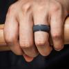 imageThunderFit Silicone Rings for Men Stepped Edge Rubber Wedding Bands  14 Variety MultipackPack B Black  Dark Grey  Dark Blue  Dark Green