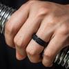 imageThunderFit Silicone Rings for Men Stepped Edge Rubber Wedding Bands  14 Variety MultipackPack B Black  Dark Grey  Dark Blue  Dark Green