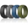 imageThunderFit Silicone Rings for Men Stepped Edge Rubber Wedding Bands  14 Variety MultipackPack B Black  Dark Grey  Dark Blue  Dark Green