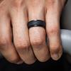 imageThunderFit Silicone Rings for Men Stepped Edge Rubber Wedding Bands  14 Variety MultipackPack B Black  Dark Grey  Dark Blue  Dark Green