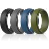 imageThunderFit Silicone Rings for Men Stepped Edge Rubber Wedding Bands  14 Variety MultipackPack B Black  Dark Grey  Dark Blue  Dark Green