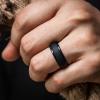 imageThunderFit Silicone Rings for Men Stepped Edge Rubber Wedding Bands  14 Variety MultipackPack C Gunmetal  Silver  Black  Dark Grey