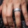 imageThunderFit Silicone Rings for Men Stepped Edge Rubber Wedding Bands  14 Variety MultipackPack C Gunmetal  Silver  Black  Dark Grey