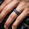 imageThunderFit Silicone Rings for Men Stepped Edge Rubber Wedding Bands  14 Variety MultipackPack C Gunmetal  Silver  Black  Dark Grey