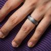 imageThunderFit Silicone Rings for Men Stepped Edge Rubber Wedding Bands  14 Variety MultipackPack C Gunmetal  Silver  Black  Dark Grey
