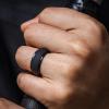imageThunderFit Silicone Rings for Men Stepped Edge Rubber Wedding Bands  14 Variety MultipackPack C Gunmetal  Silver  Black  Dark Grey