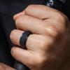imageThunderFit Silicone Rings for Men Stepped Edge Rubber Wedding Bands  14 Variety MultipackPack C Gunmetal  Silver  Black  Dark Grey