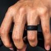imageThunderFit Silicone Wedding Ring for Men Rubber Wedding Band 87mm Wide 25mm ThickBlack