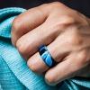 imageThunderFit Silicone Wedding Ring for Men Rubber Wedding Band 87mm Wide 25mm ThickBlue Sky Camo