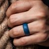 imageThunderFit Silicone Wedding Ring for Men Rubber Wedding Band 87mm Wide 25mm ThickDark Blue