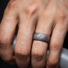 imageThunderFit Silicone Wedding Ring for Men Rubber Wedding Band 87mm Wide 25mm ThickGun Metal
